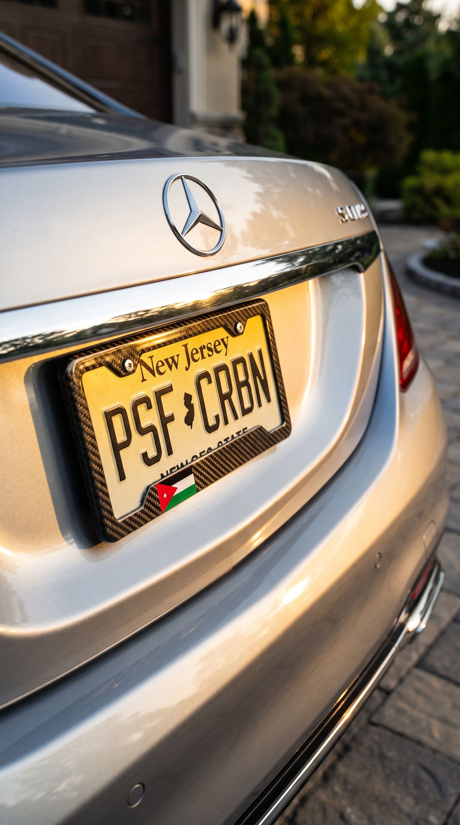 Puerto Rico carbon fiber plate frame on the car