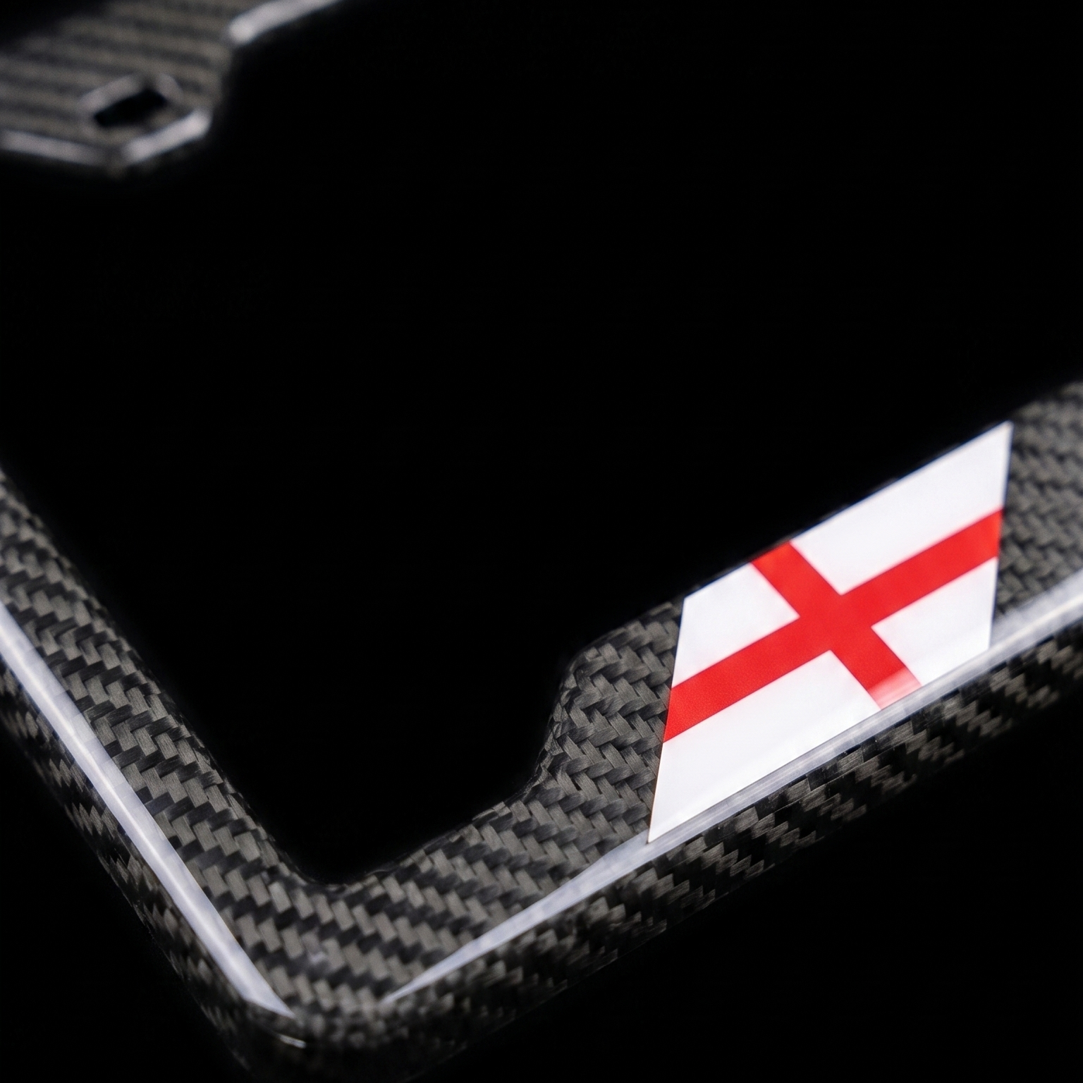 England St George Cross Carbon Fiber License Plate Frame