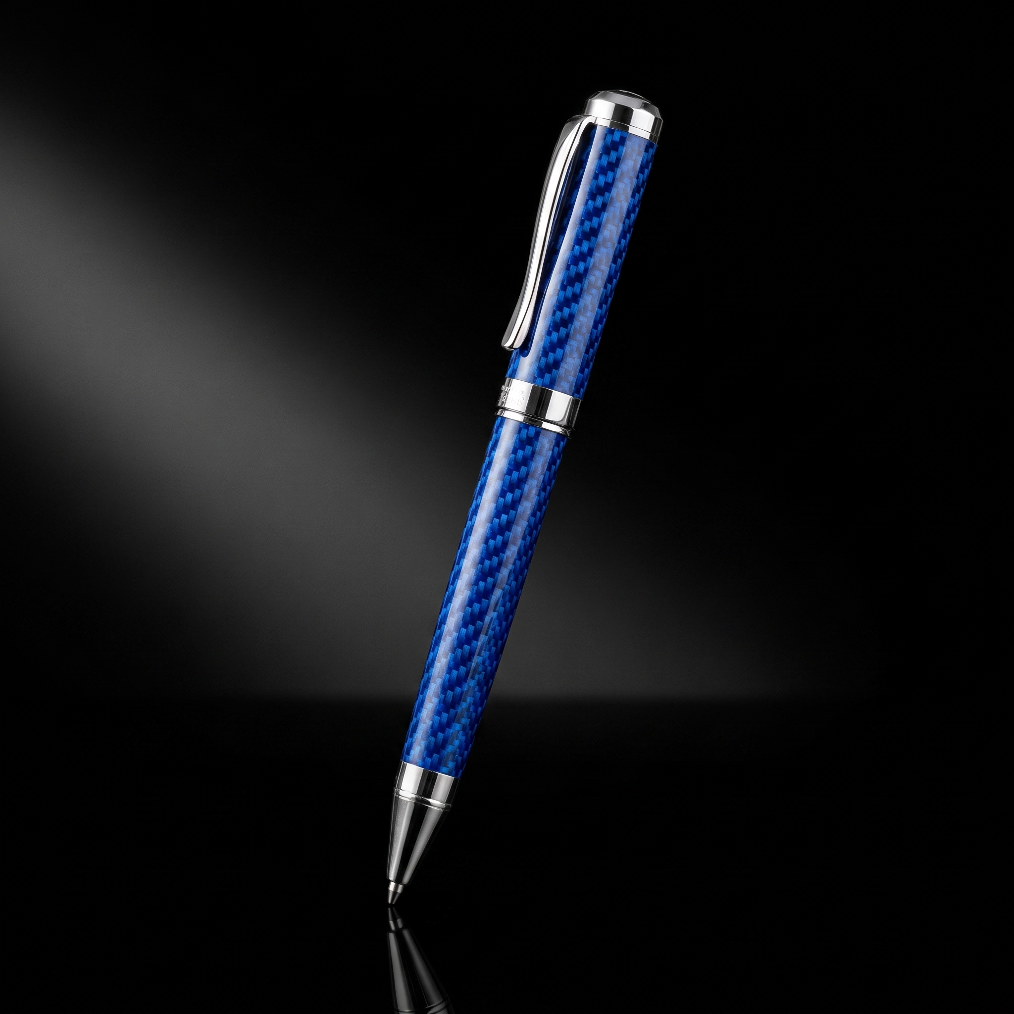 CarbonInk carbon fiber pen — Blue (black studio)