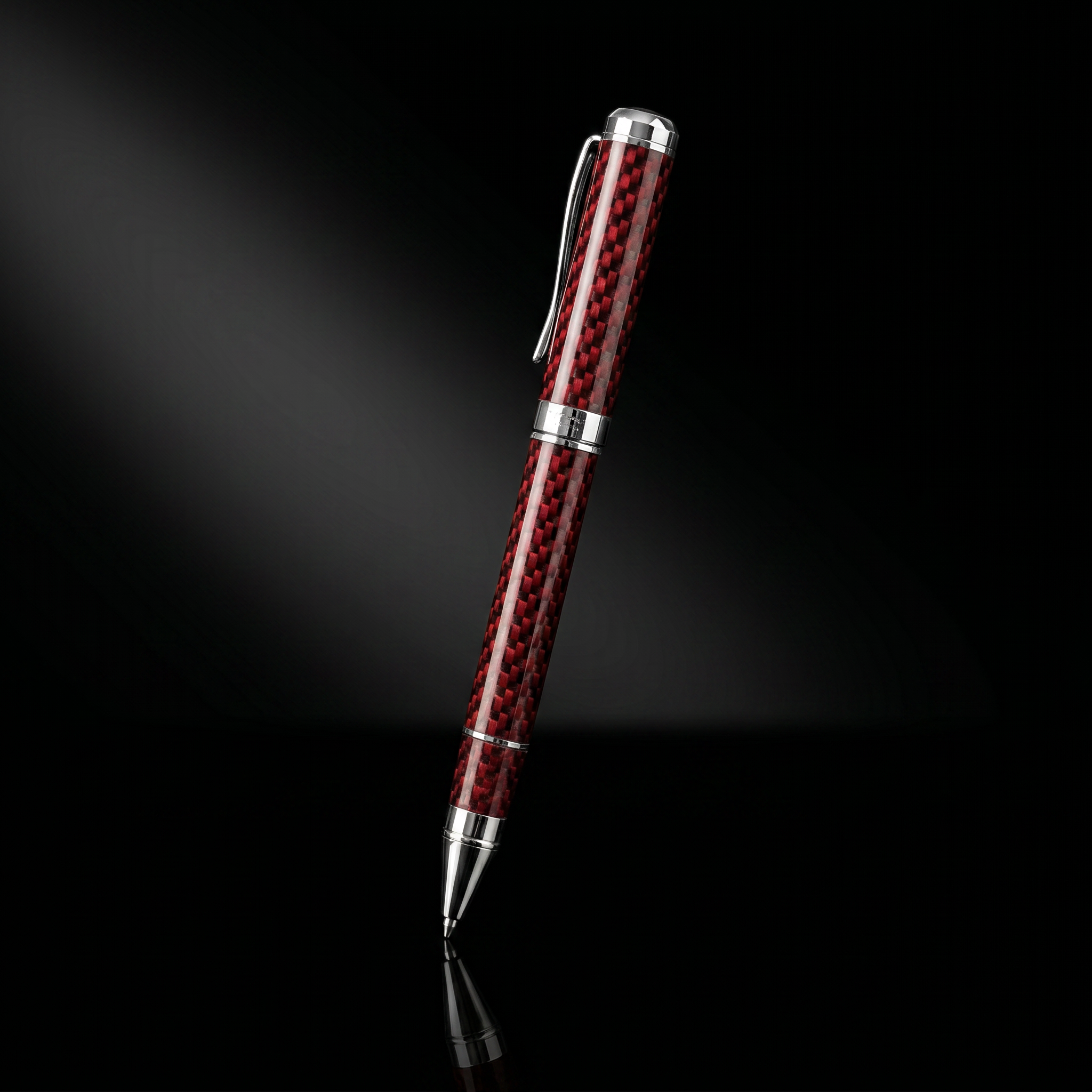 CarbonInk carbon fiber pen — Red (black studio)