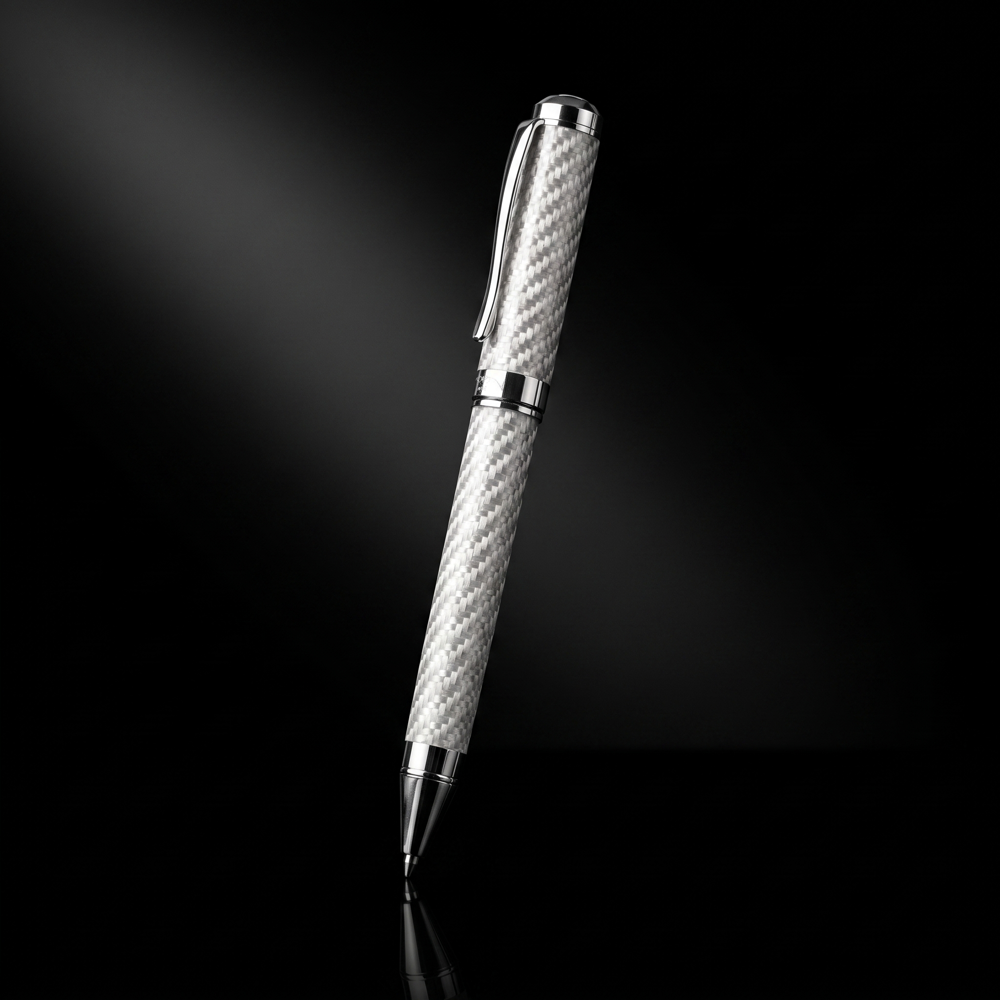 CarbonInk carbon fiber pen — White (black studio)