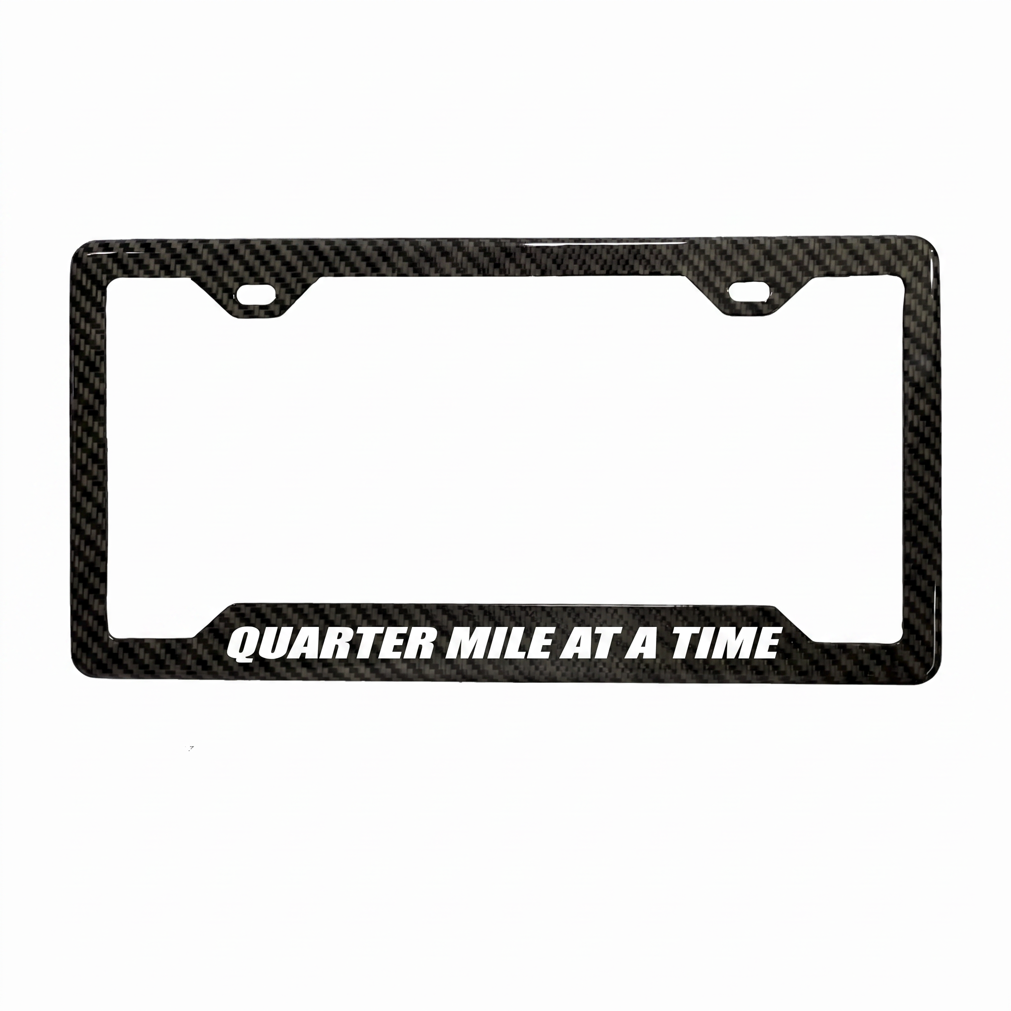 Quarter Mile At A Time carbon fiber license plate frame by PSF Carbon