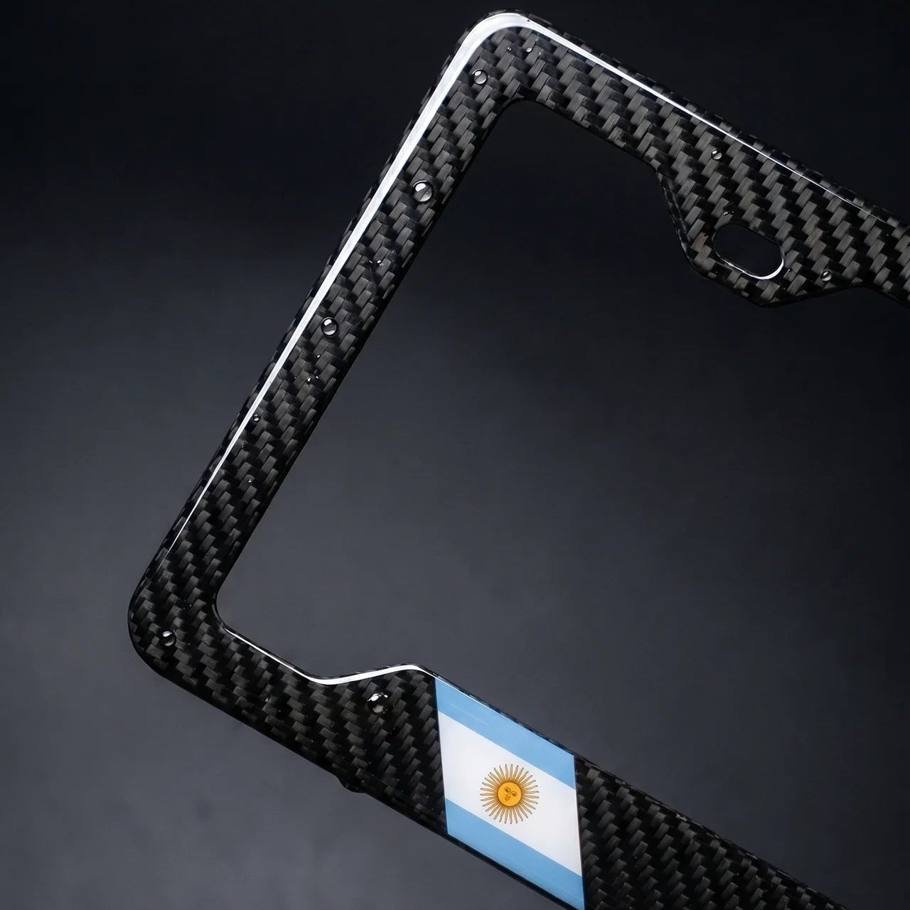 Argentina Flag Carbon Fiber License Plate Frame