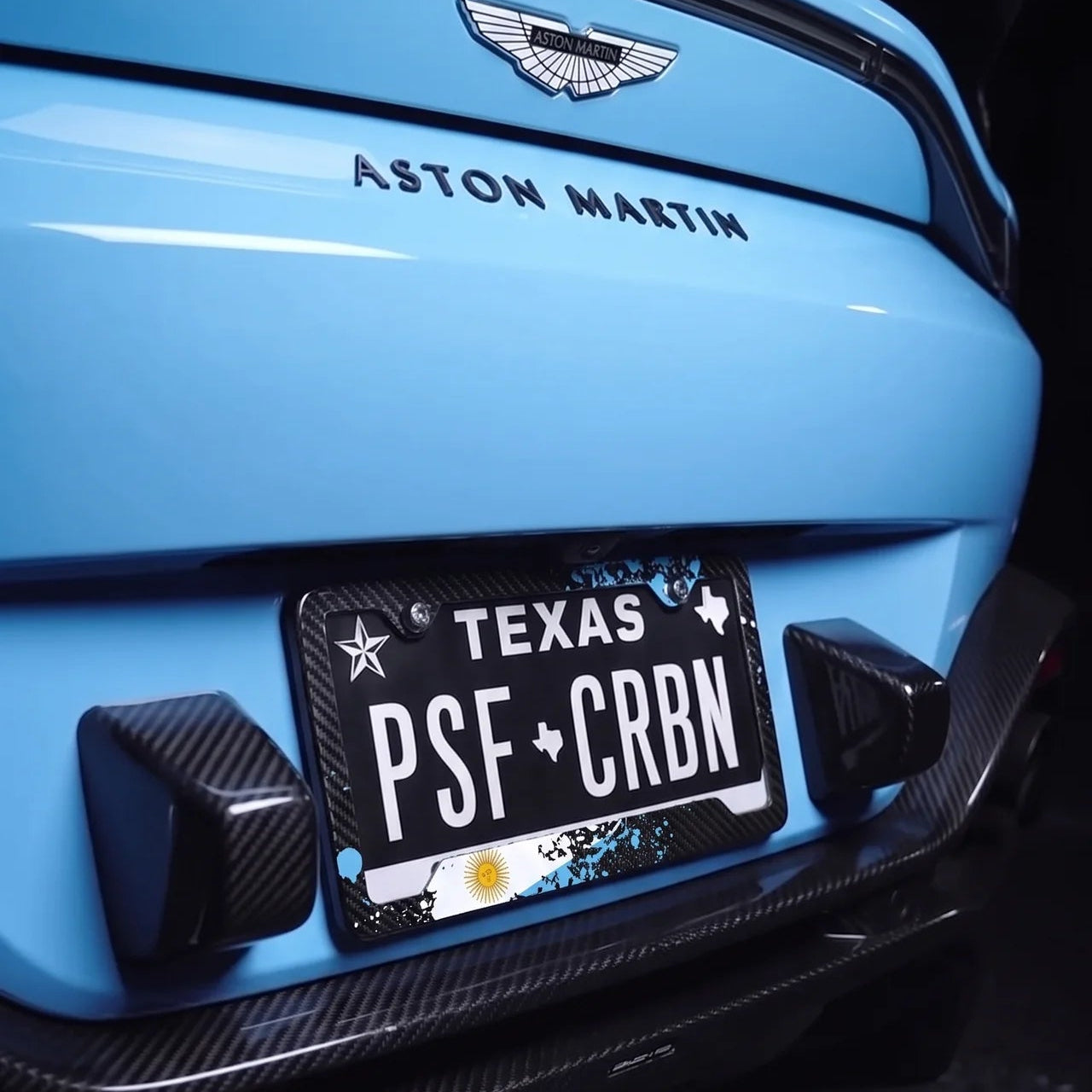Argentina Splatter Carbon Fiber License Plate Frame