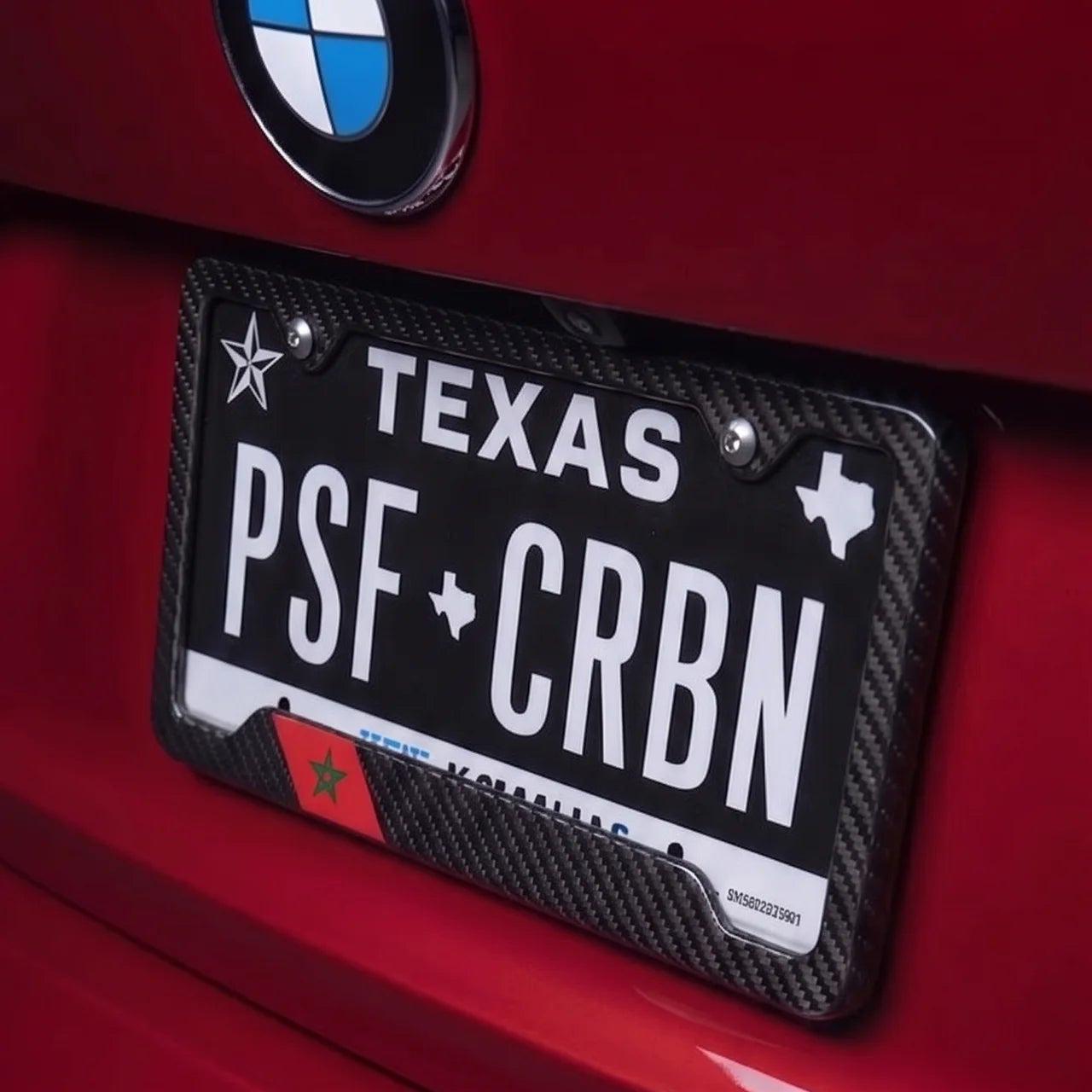 Puerto Rico carbon fiber plate frame close-up