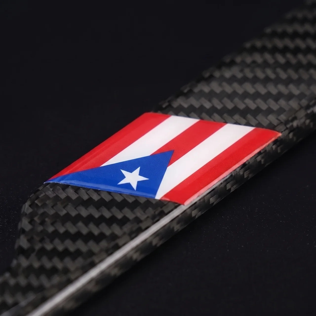 Puerto Rico Flag Carbon Fiber License Plate Frame
