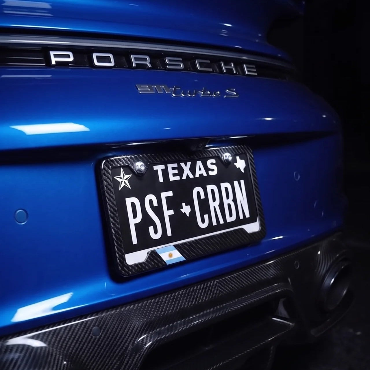 Argentina Flag Carbon Fiber License Plate Frame