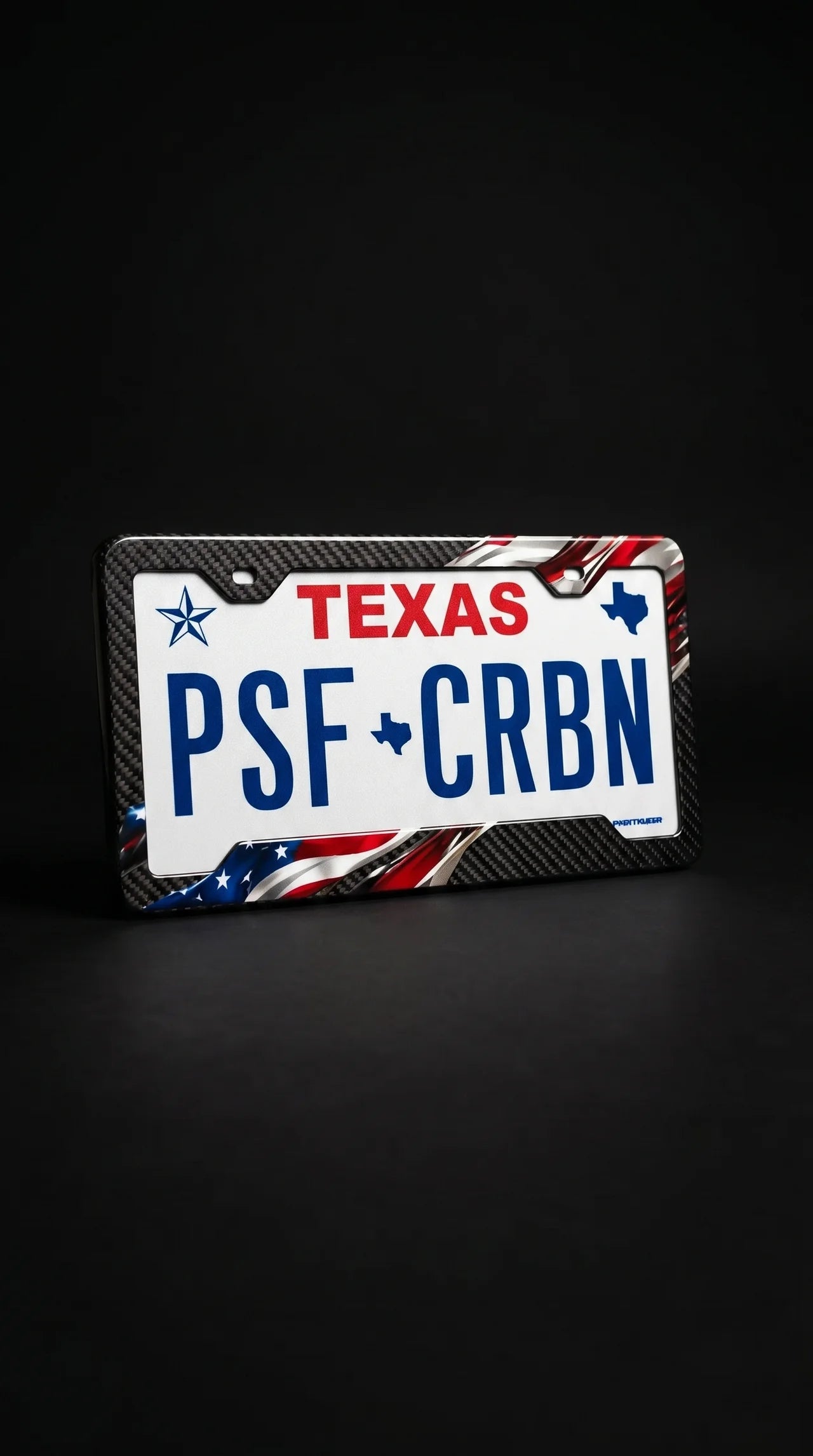 Torn American Flag Carbon Fiber License Plate Frame