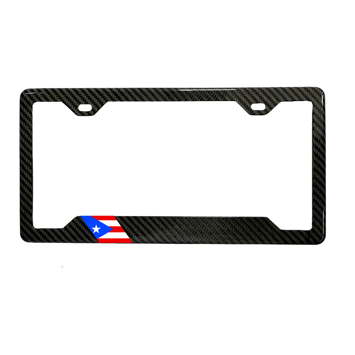 Puerto Rico Flag Carbon Fiber License Plate Frame
