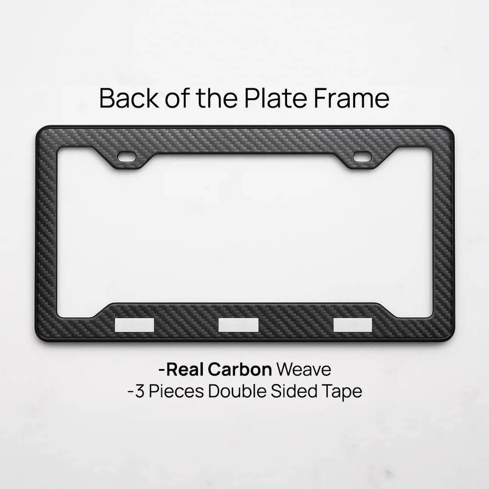 Puerto Rico carbon fiber plate frame on the car