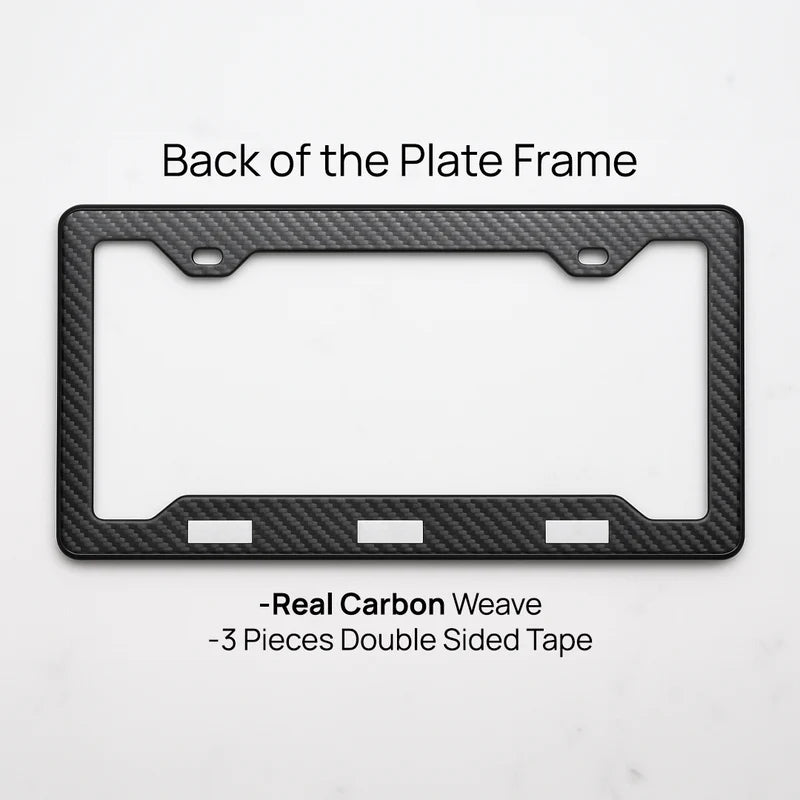 Puerto Rico carbon fiber plate frame on the car