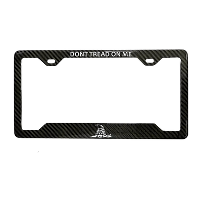 Don't Tread On Me Gadsden carbon fiber license plate frame